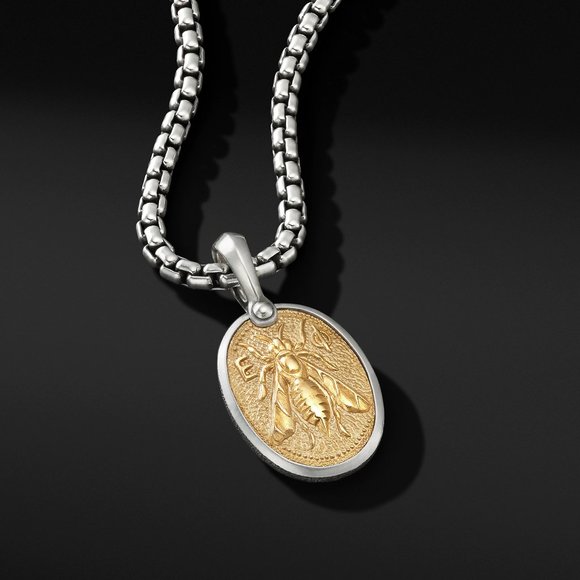 COPY - Engraved Bee Necklace Chain Mens 925 Sterling Silver Titanium FREE FAST … - Picture 2 of 3